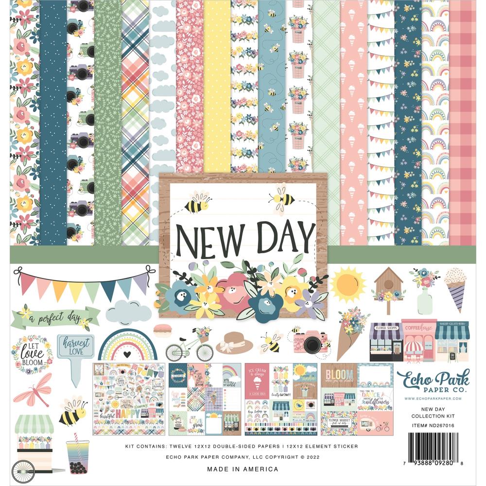 Echo Park New Day 4X4 Journaling Cards Patterned Paper