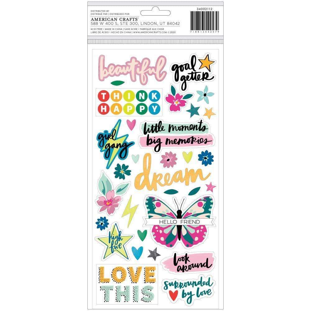 Amy Tan Brave And Bold Thickers Stickers 53pkg Be Bold Phrasefoam 3374