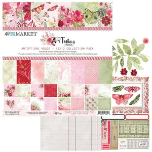 Scrapbooking  49 And Market Collection Pack 12"X12" ARToptions Rouge Paper 12"x12"