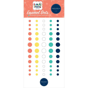 Scrapbooking  Carta Bella Adhesive Enamel Dots 60/Pkg Beach Party embellishments