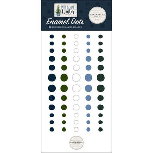 Scrapbooking  Carta Bella Welcome Winter Adhesive Enamel Dots 60/Pkg Embellishments