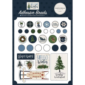 Scrapbooking  Carta Bella Welcome Winter Decorative Brads Embellishments