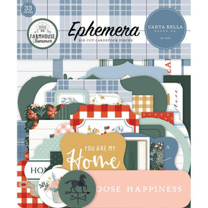 Scrapbooking  Carta Bella Cardstock Ephemera 33/Pkg Icons, Farmhouse Summer Ephemera