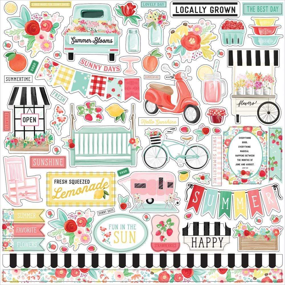 Summer Market Cardstock Stickers 12