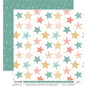 Scrapbooking  ***PREODER ***Cocoa Vanilla Joyful Double Sided Cardstock Paper 12"x12 Making Spirits Bright Paper 12"x12"