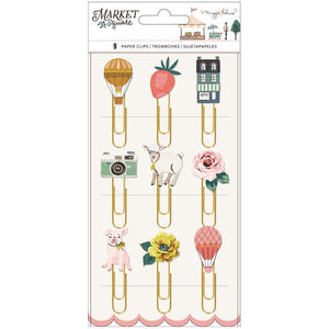 Scrapbooking  Maggie Holmes Market Square Epoxy Paper Clips 9/Pkg Embellishments