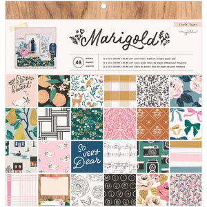 Scrapbooking  Crate Paper Maggie Holmes Marigold Single-Sided Paper Pad 12"X12" 48/Pkg Paper 12"x12"