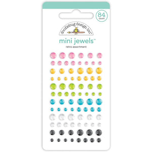 Scrapbooking  Doodlebug Adhesive Mini Jewels Retro Assortment Embellishments