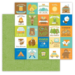 Scrapbooking  Great Outdoors Double-Sided Cardstock 12"X12" A Camping we will Go Paper 12"x12"