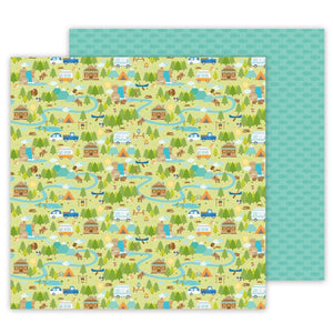 Scrapbooking  Great Outdoors Double-Sided Cardstock 12"X12" - Happy Camper Paper 12"x12"