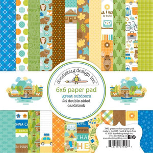 Scrapbooking  Doodlebug Double-Sided Paper Pad 6"X6" 24/Pkg Great Outdoors Paper Pad