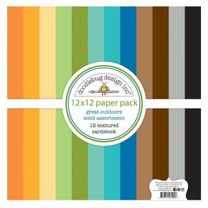 Scrapbooking  Doodlebug Textured Double-Sided Cardstock 12"X12" 12/Pkg Great Outdoors stickers