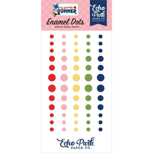 Scrapbooking  Echo Park Adhesive Enamel Dots 60/Pkg My Favorite Summer Embellishments