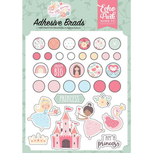 Scrapbooking  Echo Park Decorative Brads Our Little Princess 33pk embellishments