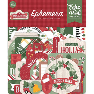 Scrapbooking  Echo Park Cardstock Ephemera 33/Pkg Icons, Santa Claus Lane Ephemera