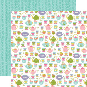 Scrapbooking  Echo Park All About A Girl Double-Sided Cardstock 12"X12" -Tea Time Paper 12"x12"