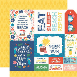 Scrapbooking  Echo Park Endless Summer Double-Sided Cardstock 12"X12" - Multi Journaling Cards Paper 12"x12"