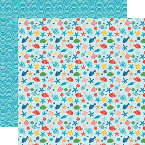 Scrapbooking  Echo Park Endless Summer Double-Sided Cardstock 12"X12" - Ocean Friends Paper 12"x12"