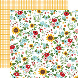 Scrapbooking  Echo Park Fun On The Farm Double-Sided Cardstock 12"X12" - Sunflower Patch Paper 12"x12"