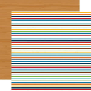 Scrapbooking  Echo Park Fun On The Farm Double-Sided Cardstock 12"X12" - Sweet Stripes Paper 12"x12"