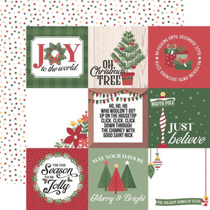 Scrapbooking  Echo Park Santa Claus Lane Double-Sided Cardstock 12"X12" - 4x4 Journaling Paper 12"x12"