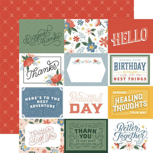 Scrapbooking  Salutations No. 2 Double-Sided Cardstock 12"X12" -4x3 Journaling Cards Paper 12"x12"