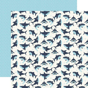 Scrapbooking  All Boy Double-Sided Cardstock 12"X12" - Swimming Sharks Paper 12x12