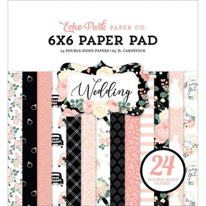 Scrapbooking  Echo Park Wedding Double-Sided Paper Pad 6"X6" 24/Pkg Paper Pad