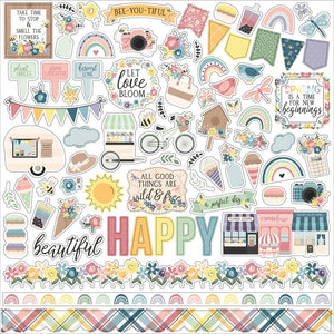 Scrapbooking  Echo Park New Day Cardstock Stickers 12"X12" Elements stickers