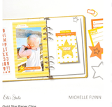 Scrapbooking  Elles Studio Gold Star Paper Clips Embellishments