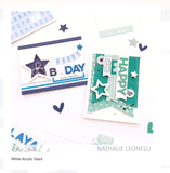 Scrapbooking  Elles Studio White Acrylic Stars Embellishments