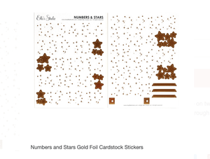 Scrapbooking  Elles Studio Numbers and Stars Gold Foil Cardstock Stickers stickers