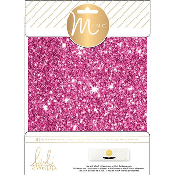 Heidi Swapp Minc Glitter Sheets 6X8 4/Pkg-Pink 