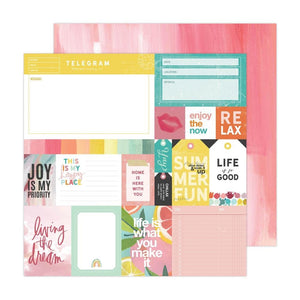 Scrapbooking  Heidi Swapp Sun Chaser Double-Sided Cardstock 12"X12" -Happy Place Paper 12"x12"