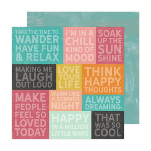 Scrapbooking  Heidi Swapp Sun Chaser Double-Sided Cardstock 12"X12" - Happy Thoughts Paper 12"x12"