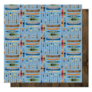 Scrapbooking  The Great Outdoors Double-Sided Cardstock 12"X12" -Row Your Boat Paper 12"x12"