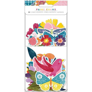 Scrapbooking  Paige Evans Wonders Ephemera Cardstock Die-Cuts Floral Ephemera