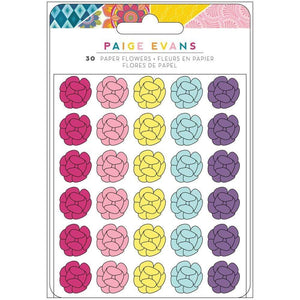 Scrapbooking  Paige Evans Wonders Dimensional Paper Flowers 30/Pkg Flowers