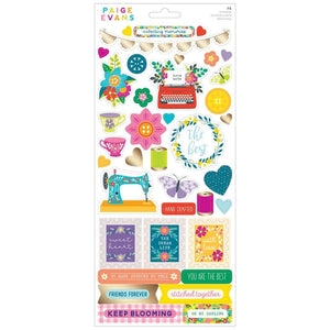 Scrapbooking  Paige Evans Splendid Stickers 6"X12" Sheet 75/Pkg Accents & Phrases stickers