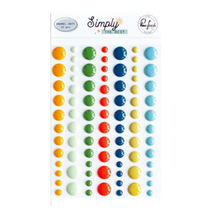 Scrapbooking  PinkFresh Enamel Dot Stickers Simply The Best 25pk Embellishments