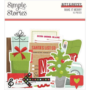 Scrapbooking  Make It Merry Bits & Pieces Die-Cuts 61/Pkg Ephemera