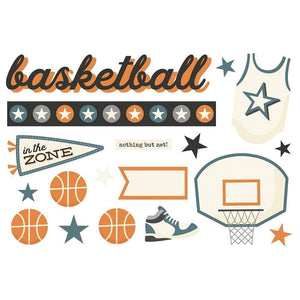 Scrapbooking  Simple Stories Simple Pages Page Pieces  - Basketball 18pk Ephemera