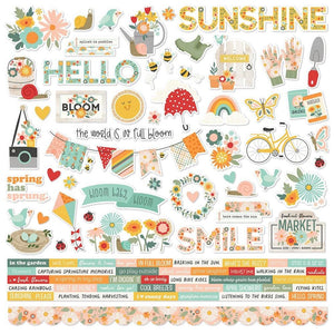 Scrapbooking  Simple Stories Full Bloom Cardstock Stickers 12"X12" Combo stickers