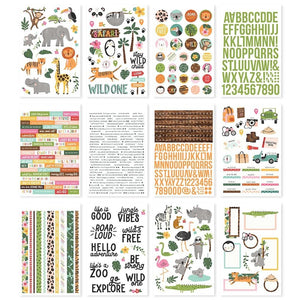 Scrapbooking  Simple Stories Sticker Book 12/Sheets Into The Wild, 602/Pkg stickers