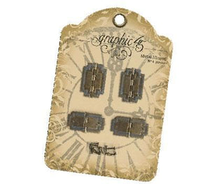 Scrapbooking  Staples Metal Hinges 4pc Embellishments